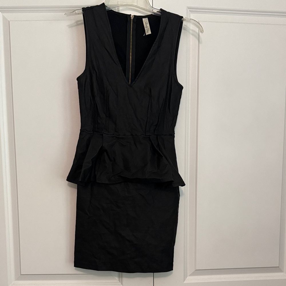 Lovely Day Black Peplum Mini Dress